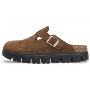Boston Chunky Suede Dark Tea Black мюли женские Birkenstock
