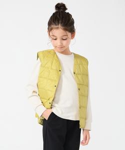 Пуховый жилет TAION с V-образным вырезом (унисекс) 120-150 см Unfilo, цвет Lemon [042]