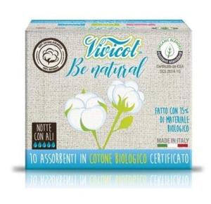 Ночные прокладки с крылышками, из натурального хлопка, без хлора, 10 штук - Vivicot Be Natural, Vivicot Bio