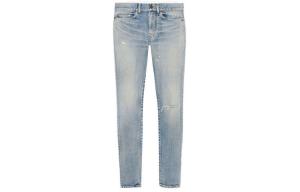 Джинсы мужские Saint Laurent Ripped Skinny, серо-синий