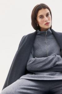 Рубашка в рубчик на молнии H&M, серый