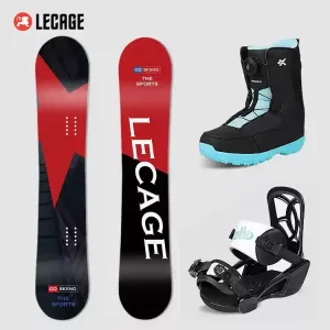 Детский сноуборд LECAIGE All-Mountain, набор Sparkling Red Star с экипировкой, 110 см, красный