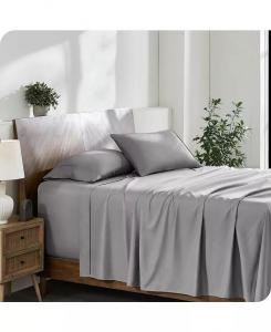 Комплект ультрамягких простыней с двойной шлифовкой 22 дюйма Bare Home, серый