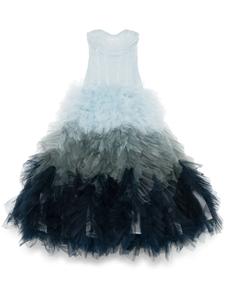 Ana Radu платье из тюля с эффектом градиента, синий