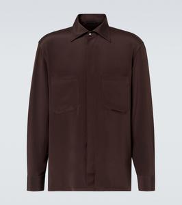 Шёлковая рубашка Saman Amel, коричневый