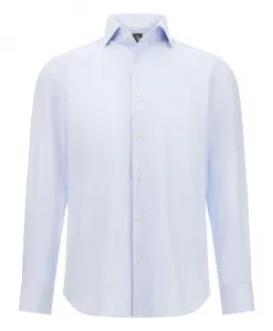 Рубашка из хлопковой саржи стандартного кроя Boggi Milano, синий
