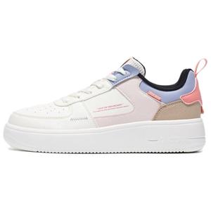 Теплые низкие скейтерские кеды женские цвета слоновая кость/облачно-розовый QIAODAN