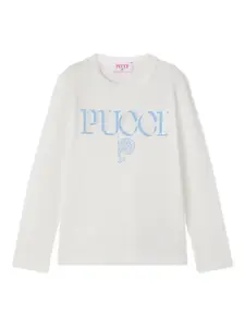 Футболка с длинными рукавами Pucci Junior, белый