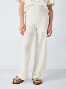 Детские брюки с вязаным узором John Lewis, Cream