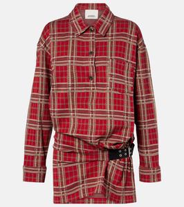 Belted plaid cotton shirt dress Blandia Isabel Marant