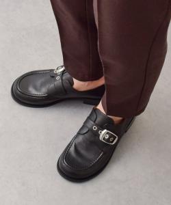 Туфли-монки с косым носком и пряжкой Angel Alarcon, цвет Bl