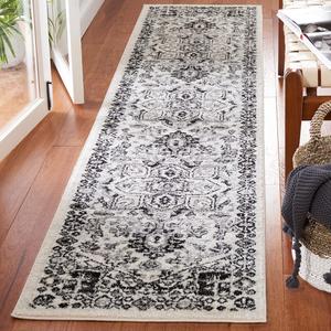 Ковер-дорожка SAFAVIEH, 61 x 275 см, Tulum Collection, Ivory & Black, дизайн Oriental Medallion, без линьки и простой в уходе, идеален для помещений с высокой проходимостью в гостиной, спальне (TUL286A)