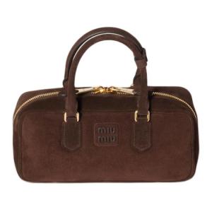 MIU MIU Сумка женская большая Arcadie Series из телячьей кожи темно-коричневая