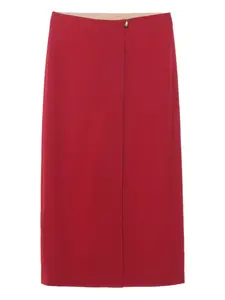 Юбка миди с разрезом спереди Carven, красный