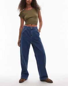 Джинсы Carhartt WIP simple свободного кроя синего цвета с эффектом потертости