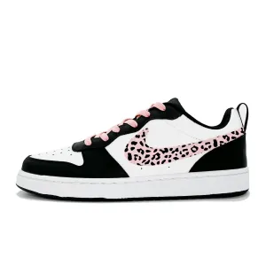 Court Borough Leopard Print Low top детские скейтбординг кроссовки для подростков Nike, розовый