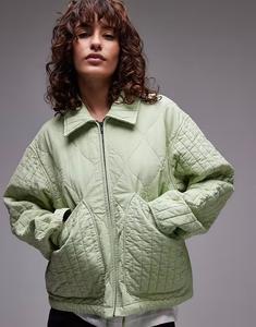 Повседневная стеганая куртка Topshop в цвете шалфея