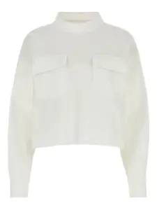 Блузка с высоким воротом и карманами Givenchy, белый
