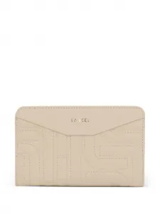 Компактный стеганый кошелек на молнии Lancel, бежевый