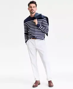 Мужской свитер Breton Regular-Fit в полоску из 100% кашемира Club Room, синий