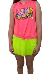 Теннисная юбка для девочек в неоново-зеленом цвете Erge