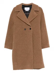 Двубортное пальто из букле Harris Wharf London, коричневый