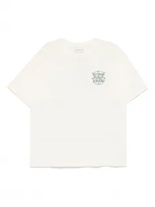 Вышитая хлопковая футболка Drôle De Monsieur, белый