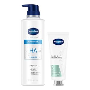 Наборы для ухода Unisex Vaseline, hyaluronic acid body wash 500ml + aha hand cream 40g
