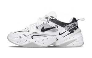 Кроссовки M2K Tekno Immediate Success с амортизацией, устойчивые к истиранию, дышащие, увеличивающие рост, низкие, массивные Nike, белый черный gradient