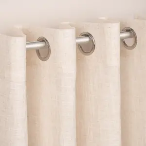 Штора на люверсах, узор из пальмовых листьев, натуральный зеленый, 140x260 см Schöner-Leben