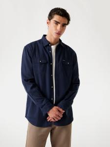 Рубашка на пуговицах классического кроя GUESS, темно-синий