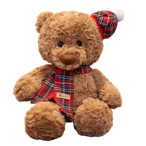 Плюшевая куколка из коллекции Hug Bear высотой 25см/30см/35см/45см Tak Bebe, Plaid Scarf Style
