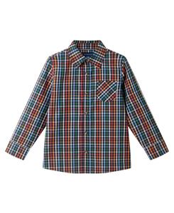 Детская рубашка для мальчиков в сине-клетчатую расцветку Andy & Evan, Navy plaid