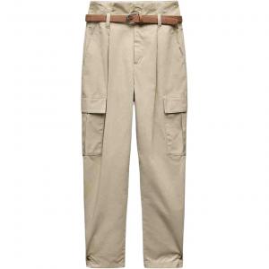 Женские карго-брюки светло-хаки ZARA