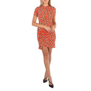 Rabanne Женское Красное платье-мини с принтом и драпировкой сбоку