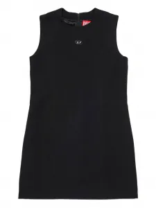 Платье мини с нашивкой-логотипом Diesel Kids, черный