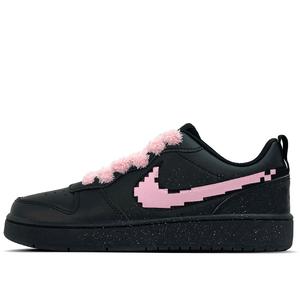 Nike Court Borough Ink Square 3 кожаные противоскользящие износостойкие низкие детские скейтбординг кроссовки black