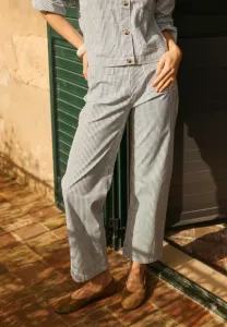 Брюки crberta 7/8 из саржи, фасон «одри». Cream, Horizon Blue Milkboy