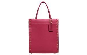 COACH Кожаная сумка тоут через плечо мини женская розово-красная