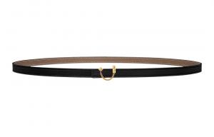 HERMES Ремень из кожи крокодила женский черный 1,3 см, Black