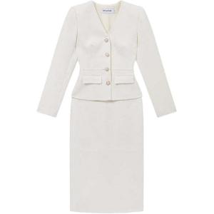 Self-portrait Женское платье с длинным рукавом цвета слоновой кости Self portrait