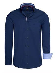 Повседневная/деловая рубашка контрастного дизайна темно-синего цвета Rusty Neal