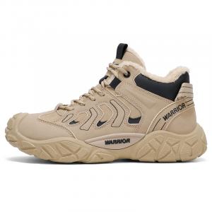 Высокие кроссовки с противоскользящим покрытием, устойчивые к истиранию, обеспечивающие поддержку, баланс, тепло и улучшенное сцепление WARRIOR, хаки-fleece-lined