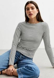 Топ с длинными рукавами STRIPED New Look, молочный