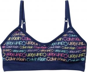 Бесшовный укороченный бюстгальтер Calvin Klein для девочек, Ck Navy Sign Print(U6101)/Rainbow