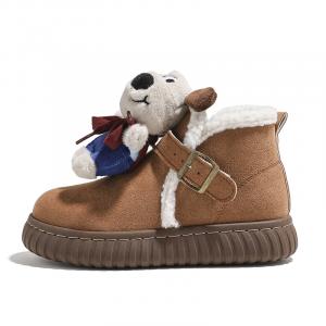 Женские зимние ботинки HUANQIU водонепроницаемые нескользящие, коричневый