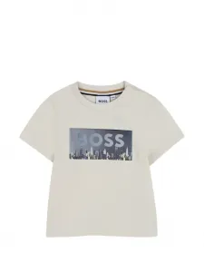 Футболка с графичным принтом Boss Kidswear, бежевый
