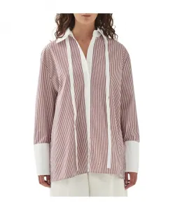 Рубашка в красную полоску Sempe Alohas, красный