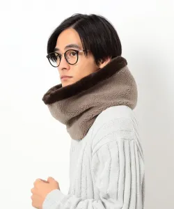 Шарф-снуд из флиса и меха боа Comme Ca Ism, цвет Beige