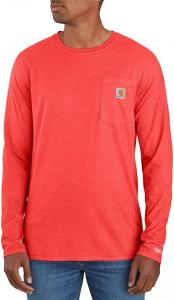 Carhartt мужская футболка с длинным рукавом и карманом, Relaxed Fit, средней плотности, Currant Heather
